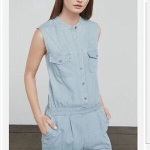 BCBG Light Blue Denim Romper XS